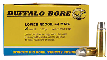 Buffalo Bore Ammunition 4E20 Low Recoil Strictly Business .44 Rem Mag 255gr Hard Cast 20 Rd Box - Box or Case