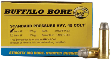 Buffalo Bore Ammunition 3E20 Strictly Business Standard Pressure 45 Colt 255gr Gas Checked Soft Cast 20 Rd Box - Box or Case