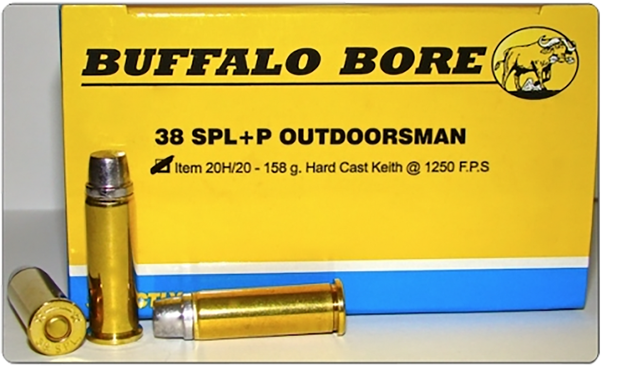 Buffalo Bore Ammunition Outdoorsman Strictly Business 38 Special +P 158gr Hard Cast 20 Rd Box - Box or Case