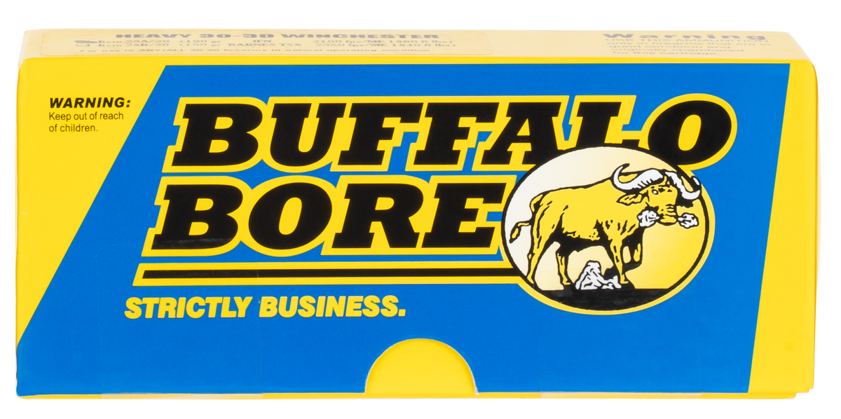Buffalo Bore Ammunition 8B20 Lever Gun Strictly Business 45-70 Gov 405gr Semi Jacketed Flat Point 20 Rd Box - Box or Case
