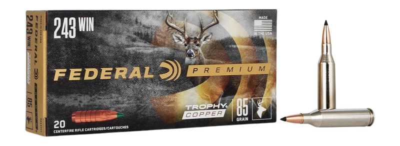 Federal Premium 243 Win 85gr Trophy Copper 20rd - Box or Case