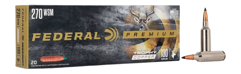Federal Premium 270 WSM 130gr Trophy Copper 20rd - Box or Case