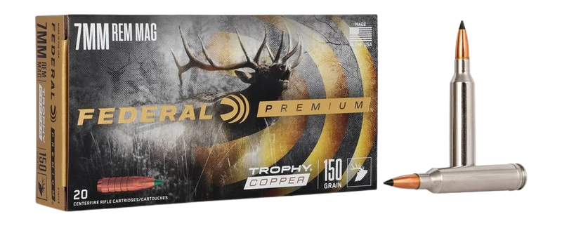 Federal Premium 7mm Rem Mag 150gr Trophy Copper 20rd - Box or Case