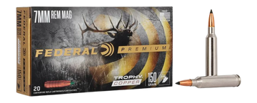 Federal Premium 7mm Rem Mag 150gr Trophy Copper 20rd - Box or Case