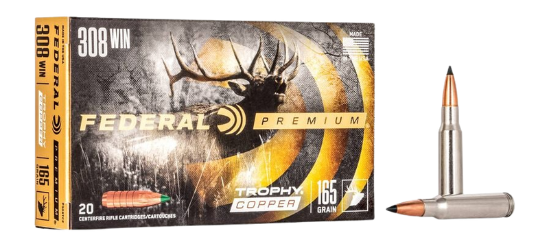 Federal Premium 308 Win 165gr Trophy Copper 20rd - Box or Case