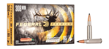 Federal Premium 308 Win 165gr Trophy Copper 20rd - Box or Case