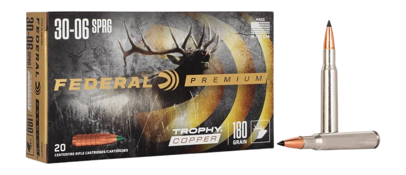 Federal Premium Trophy Copper 30-06 Springfield 180gr 20rd - Box or Case