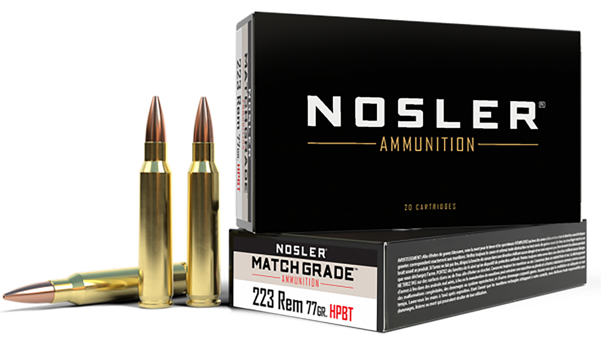 Nosler Match Grade 223 Rem 77gr Custom Competition HPBT 20-Rd/Box - Box or Case
