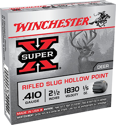Winchester Ammo Super X 410 Bore 2.5" 1/5 oz Rifled Slug 15 Rd - Box or Case