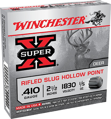 Winchester Ammo Super X 410 Bore 2.5" 1/5 oz Rifled Slug 15 Rd - Box or Case