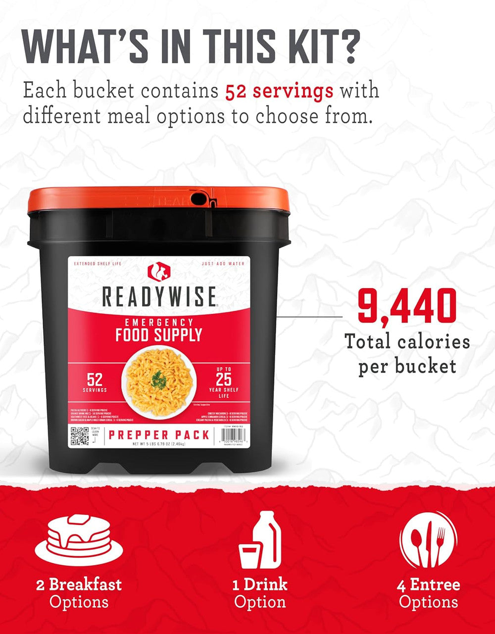 ReadyWise Prepper Pack Bucket - 52 Servings
