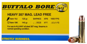 Buffalo Bore Ammunition Buffalo-Barnes Strictly Business 357 Mag 125gr Barnes VOR-TX XPB Lead-Free 20 Rd Box - Box or Case