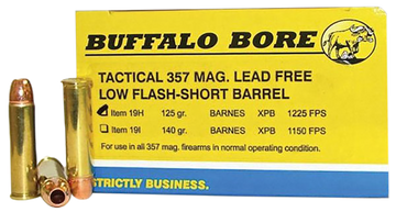 Buffalo Bore Ammunition Buffalo-Barnes Strictly Business 357 Mag 125gr Barnes VOR-TX XPB Lead-Free 20 Rd Box - Box or Case