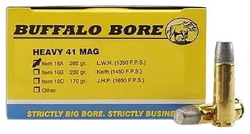 Buffalo Bore Ammunition Strictly Business Heavy 41 Rem Mag 265gr Hard Cast Lead 20 Rd Box - Box or Case