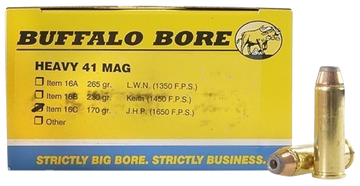 Buffalo Bore Ammunition 16C20 Heavy Strictly Business 41 Rem Mag 170 gr Jacketed Hollow Point 20 Rd Box - Box or Case