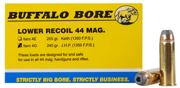 Buffalo Bore Ammunition Low Recoil Strictly Business 44 Rem Mag 240gr JHP 20 Rd Box - Box or Case