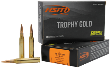 HSM Trophy Gold 25-06 Rem 115gr Berger Hunting VLD Match 20 Rd - Box or Case