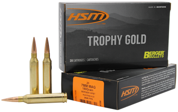 HSM Trophy Gold Extended Range 7mm Rem Mag 180gr Berger Hunting VLD Match 20 Rd - Box or Case