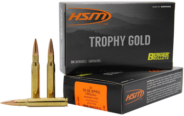 HSM Trophy Gold Extended Range 30-06 Springfield 185gr Berger Hunting VLD Match 20 Rd - Box or Case