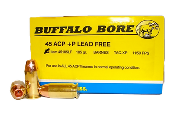 Buffalo Bore Ammunition Strictly Business 45 ACP +P 185gr Barnes TAC-XP Lead Free 20 Rd Box - Box or Case