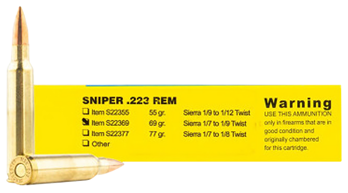 Buffalo Bore Ammunition Sniper Strictly Business 223 Rem 69gr Hollow Point Boat Tail 20 Rd Box - Box or Case