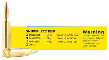 Buffalo Bore Ammunition Sniper Strictly Business 223 Rem 69gr Hollow Point Boat Tail 20 Rd Box - Box or Case