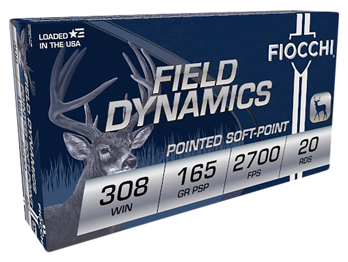 Fiocchi 308D Field Dynamics 308 Win 165gr Pointed Soft Point 20 Bx/10 Cs - Box or Case