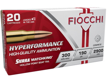 Fiocchi Hyperformance Compete 300 Win Mag 190gr Sierra MatchKing BTHP - Box or Case