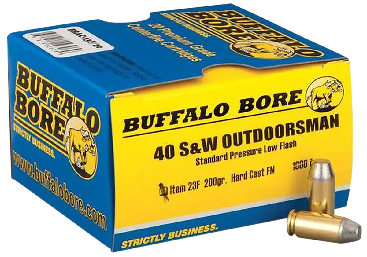 Buffalo Bore Ammunition Outdoorsman Strictly Business .40 S&W 200gr Hard Cast Flat Nose 20 Rd Box - Box or Case