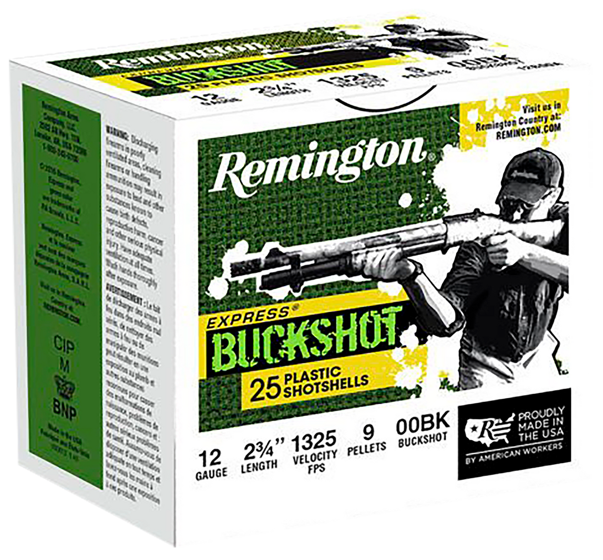 Remington Ammunition Express Buckshot 12 Gauge 2.75" 00 Buck 9 Pellet 25 Rd - Box or Case