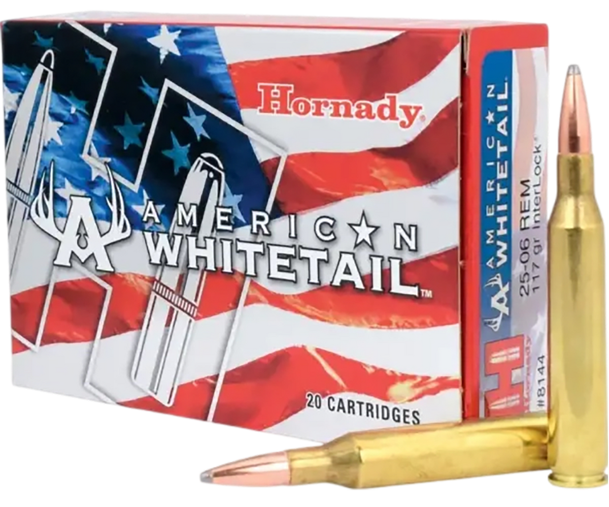 Hornady American Whitetail 25-06 Rem 117gr InterLock Boat Tail Soft Point - Box or Case
