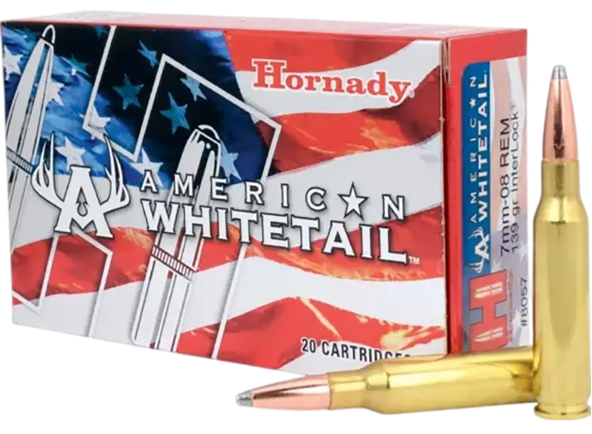 Hornady American Whitetail 7mm-08 Rem 139gr InterLock Spire Point 20rd Box/200rd Case - Box or Case