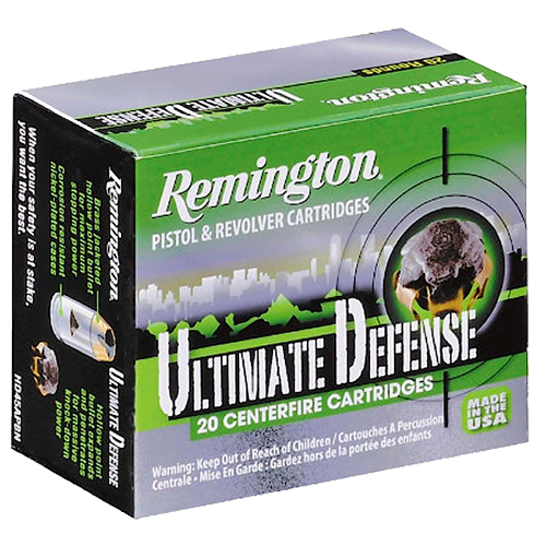 Remington Ammunition Ultimate Defense 40 S&W 165gr Brass Jacketed Hollow Point - Box or Case