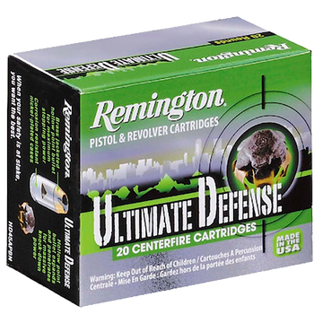 Remington Ammunition Ultimate Defense 40 S&W 165gr Brass Jacketed Hollow Point - Box or Case