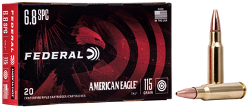 Federal American Eagle 6.8mm Rem SPC 115gr TMJ 20 Rd - Box or Case