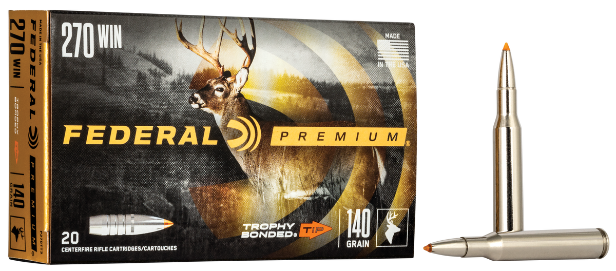 Federal Premium 270 Win 140gr Trophy Bonded Tip 20rd - Box or Case