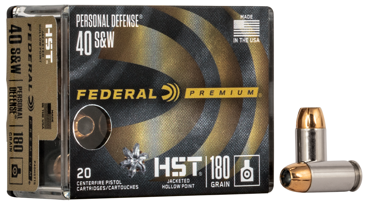 Federal P40HST1S Premium Personal Defense HST 40 S&W 180 gr HST Jacketed Hollow Point - Box or Case