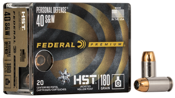 Federal P40HST1S Premium Personal Defense HST 40 S&W 180 gr HST Jacketed Hollow Point - Box or Case