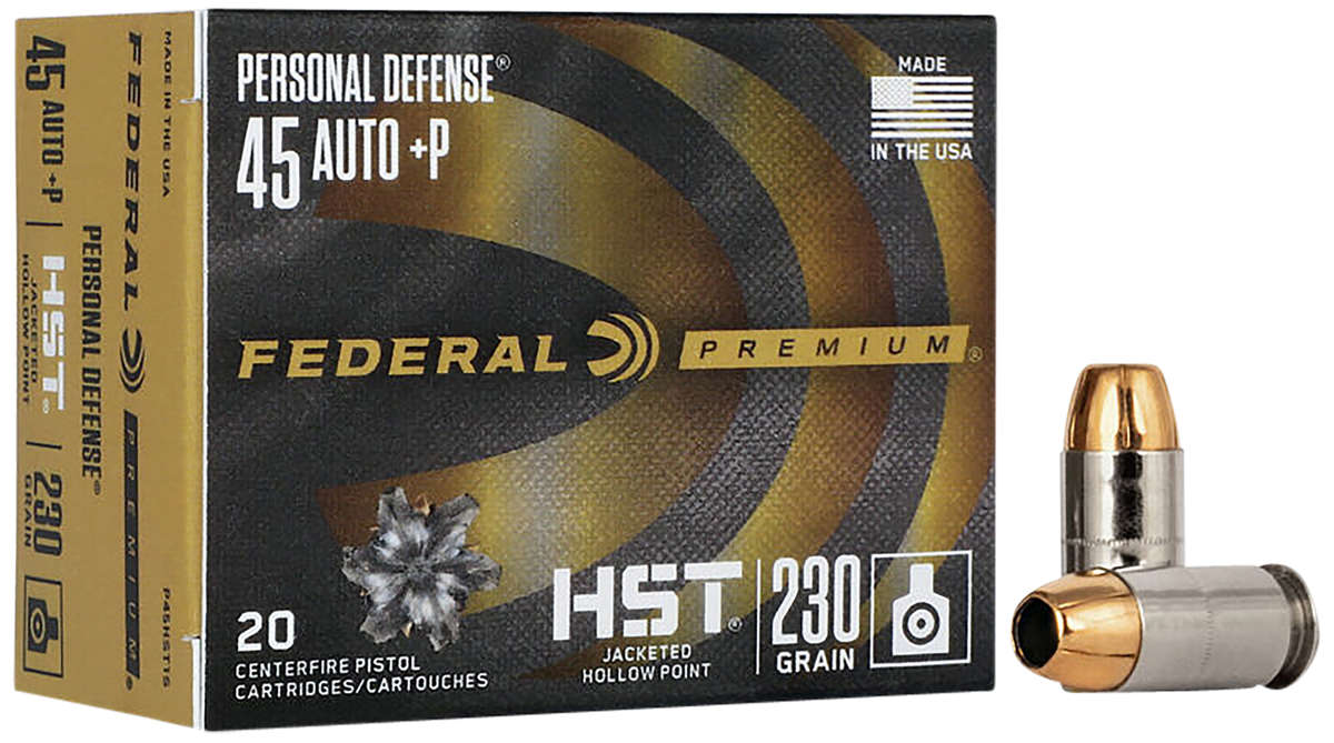 Federal Premium Personal Defense 45 ACP +P 230gr HST Jacketed Hollow Point 20rd - Box or Case