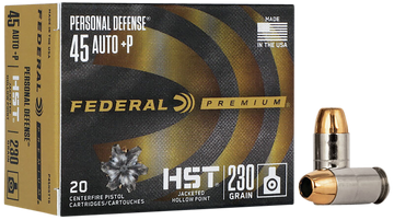 Federal Premium Personal Defense 45 ACP +P 230gr HST Jacketed Hollow Point 20rd - Box or Case