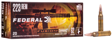 Federal Fusion MSR 223 Rem 62gr Bonded Soft Point 20 Rd - Box or Case
