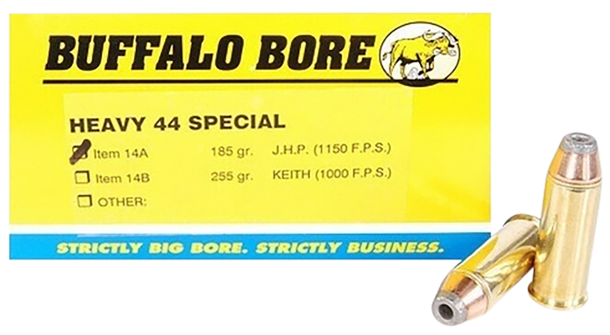 Buffalo Bore Ammunition 14A20 Heavy Strictly Business 44 S&W Special 180gr Jacketed Hollow Point 20 Rd Box - Box or Case