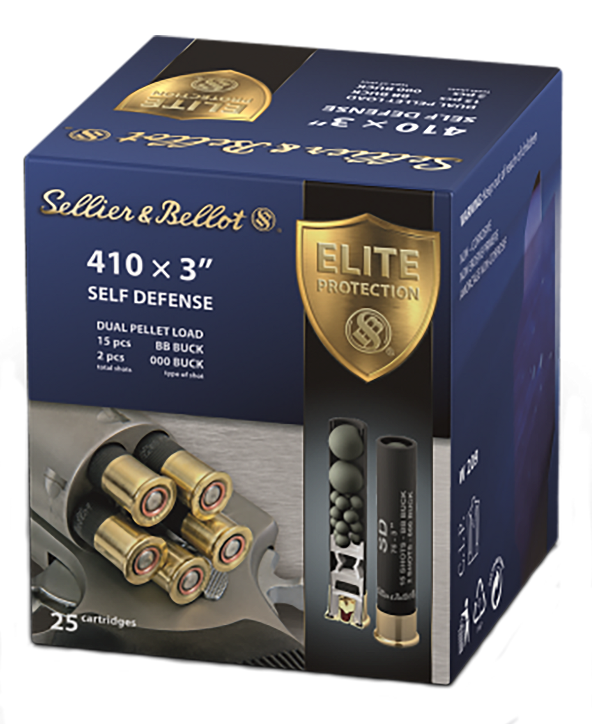Sellier & Bellot Self Defense 410 Gauge 3" 11/16 oz 000 Buck 15 Pellet Buckshot - Box or Case
