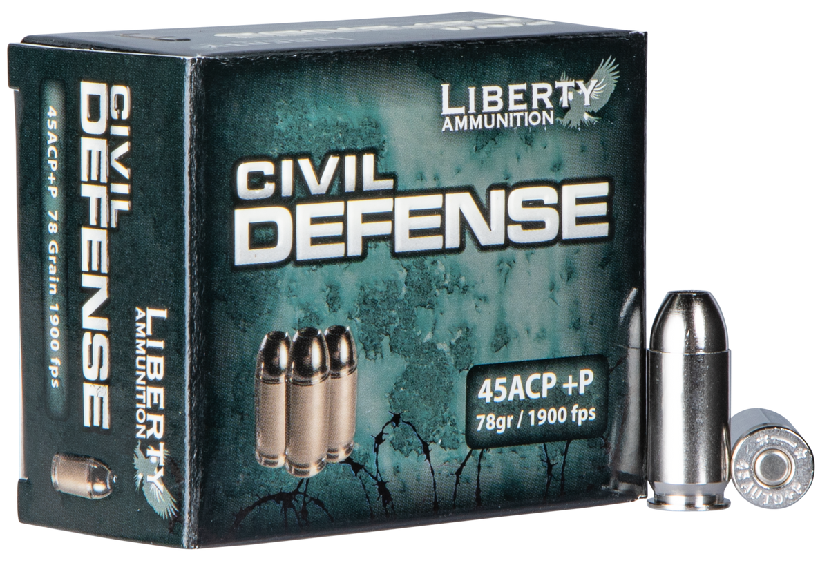 Liberty Ammunition Civil Defense 45 ACP +P 78gr Lead Free Fragmenting Hollow Point - Box or Case