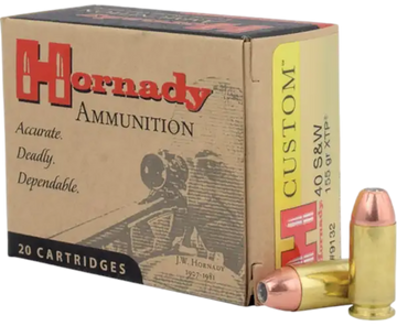 Hornady Custom 40 S&W 155gr XTP Hollow Point 20rd Box - Box or Case