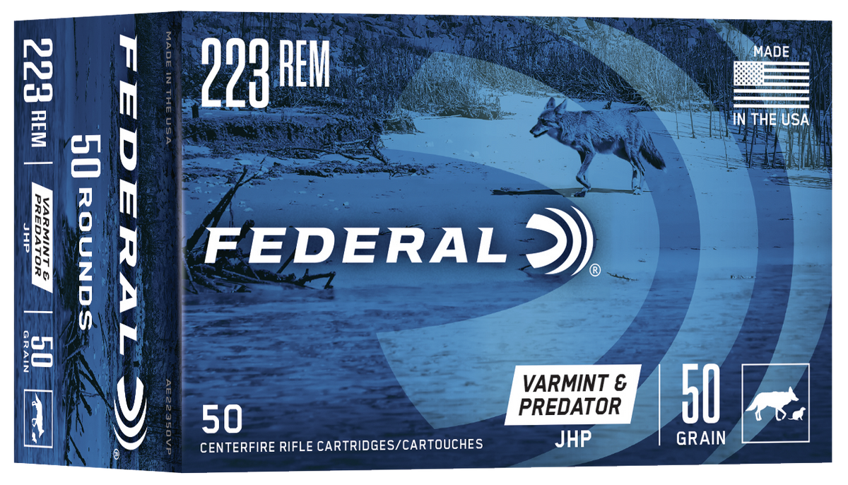 Federal American Eagle Varmint & Predator 223 Rem 50 gr Jacketed Hollow Point 50 Rd - Box or Case