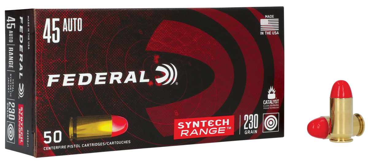Federal American Eagle Syntech Range 45 ACP 230 gr Total Syntech Jacket Round Nose - Box or Case