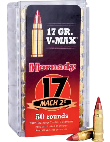 Hornady Varmint Express 17 HM2 17 gr V-MAX 50 Rd/100 Box - Box or Case