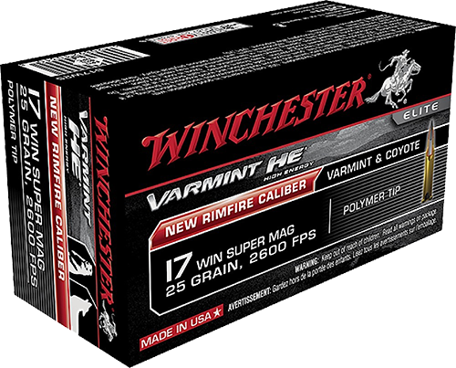 Winchester Ammo Varmint HE 17 WSM 25 gr Polymer Tip 50 Rd - Box or Case