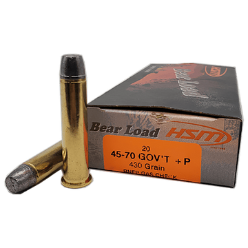 HSM Bear Load 45-70 Gov 430gr Round Nose Flat Point 20 Rd - Box or Case